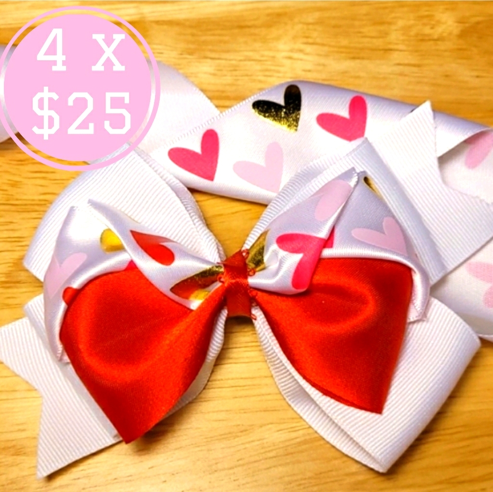 Golden Heart hair bow